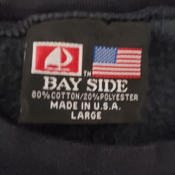 Bay Side INSERT WOKE SLOGAN Unisex SIZE L Political Black Pullover Sweatshirt US - Picture 8 of 11